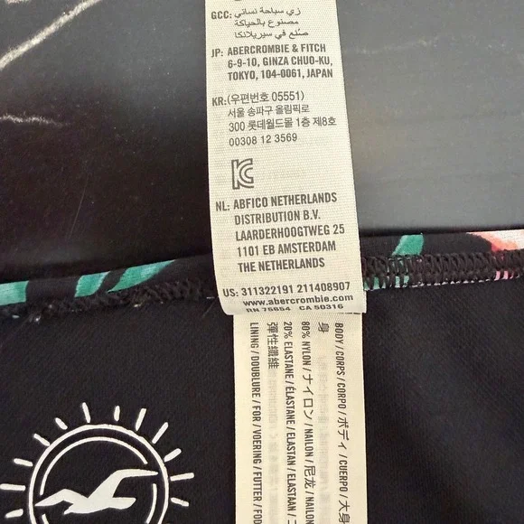 Hollister Swim Womens Medium Black Tropical Floral Wrap Triangle Bikini Set M - Picture 6 of 11